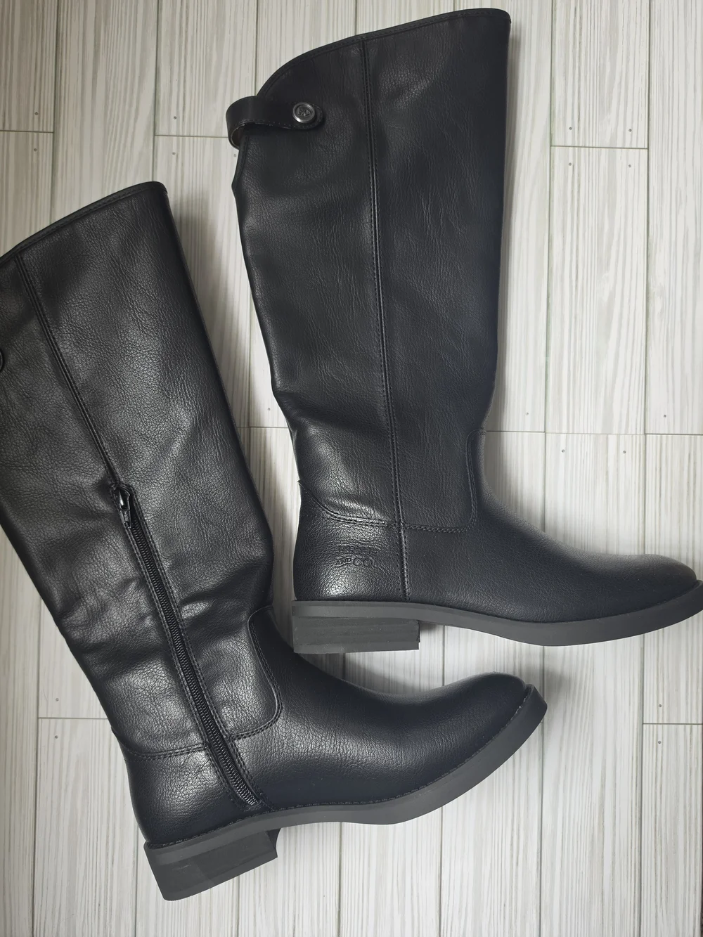 FRYE AND CO. Black Leather Over-the-Knee Riding Boots